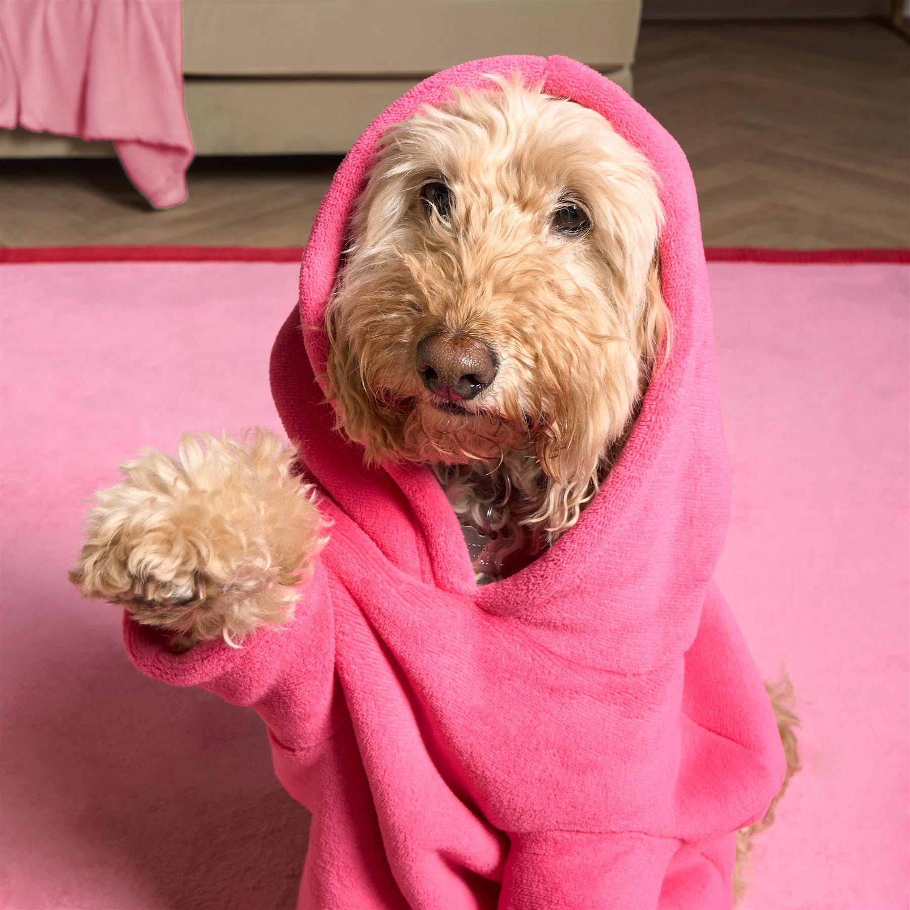 OHS Dog Hoodie, Super Soft Warm Dogs Clothes Sweater Dog Hoodies for Medium Dogs Cats Dogs Winter Coat Cold Weather Clothes Fleece Sweatshirt Puppy Hoodie, Hot Pink