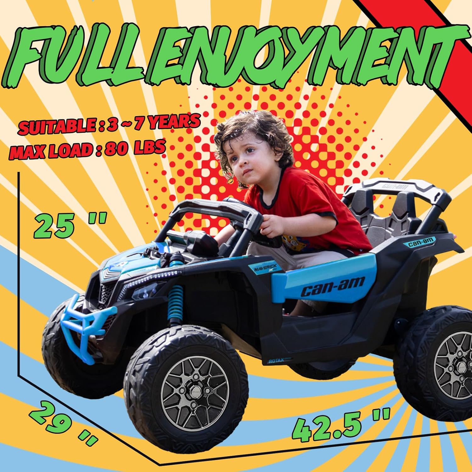 KerryYoo 24V Ride on Toys for Big Kids,4x200W,2 Martinique Ubuy
