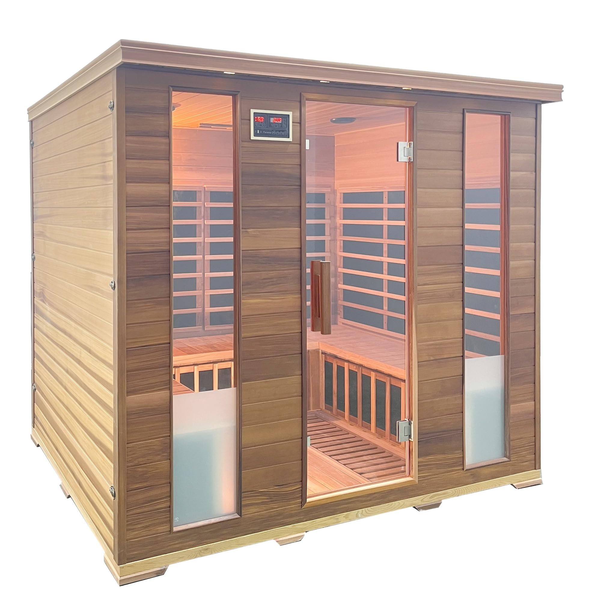 Sauna ad infrarossi 160x210 cm H195 in legno di cedro con radio integrata | Porvoo