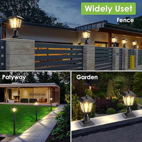 Miniatura 2 de Lámpara solar para exteriores  3000 K blanco cálido, IP45 impermeable, luces solares para jardín, patio, paisaje, lámpara decorativa exterior (2