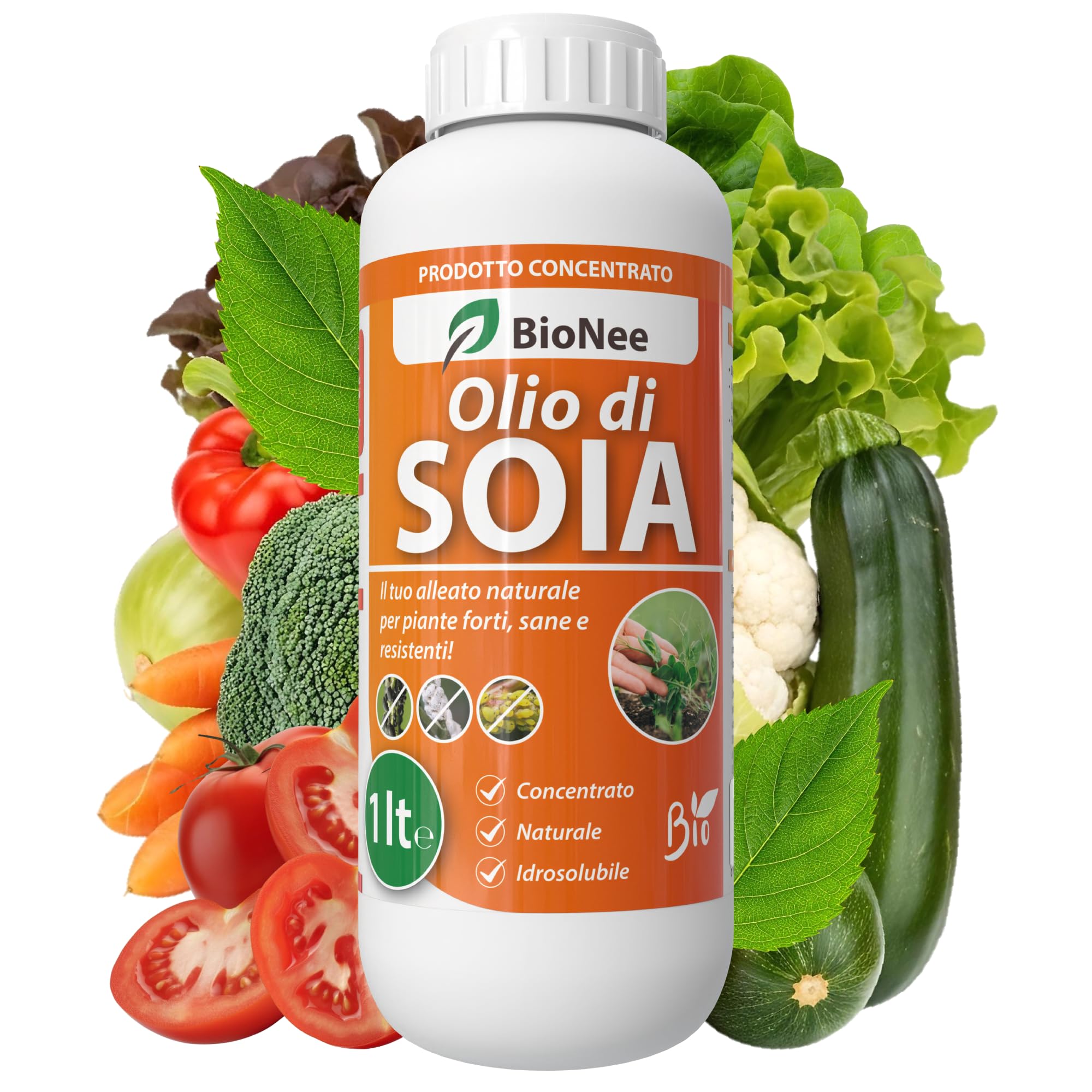 BioNee Olio di Soia Concentrato – Corroborante Naturale Vegetale per Piante Forti e Resistenti | Potenziatore delle Difese Naturali | Concentrato Idrosolubile
