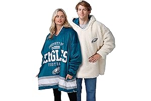FOCO NFL Team Logo Reversible Oversized Sherpa Hoodie Sweatshirt
