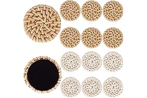 Bohemian Style Rattan Fridge Magnets, 12-Piece Set