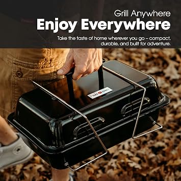 GasOne GPT-25 Propane Burner Gas Grill with Foldable Legs Portable Grill Propane BBQ Grills with Adjustable Regulator Heavy Duty Metal Construction Easy to Assemble, Compact Foldable Design