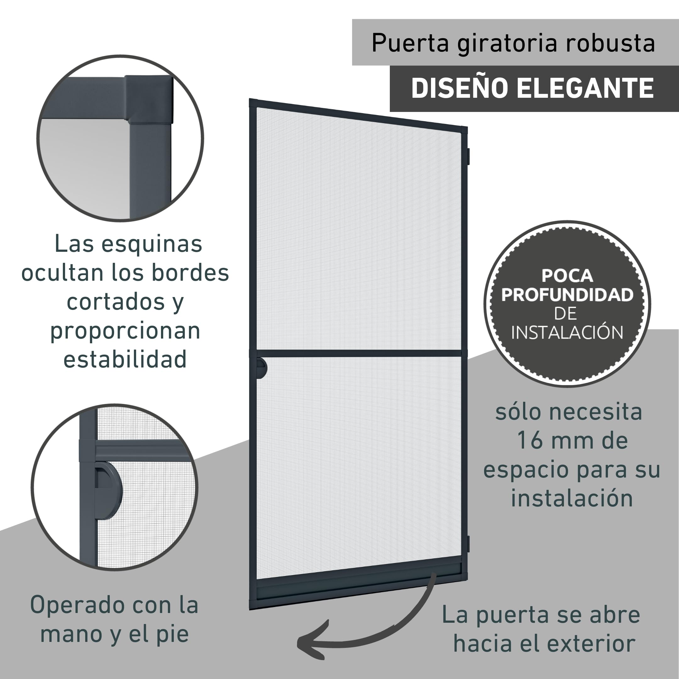 Windhager Tensor Expert, mosquitera Marco de Aluminio para Puertas, acortable Individualmente, 100 x 210 cm, Blanco, 03902