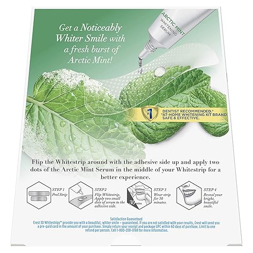 Miniatura 2 de Crest 3D Whitestrips Arctic Mint Teeth Whitening Strip Kit with Tube of Flavor Serum 28 Strips 14 Count Pack