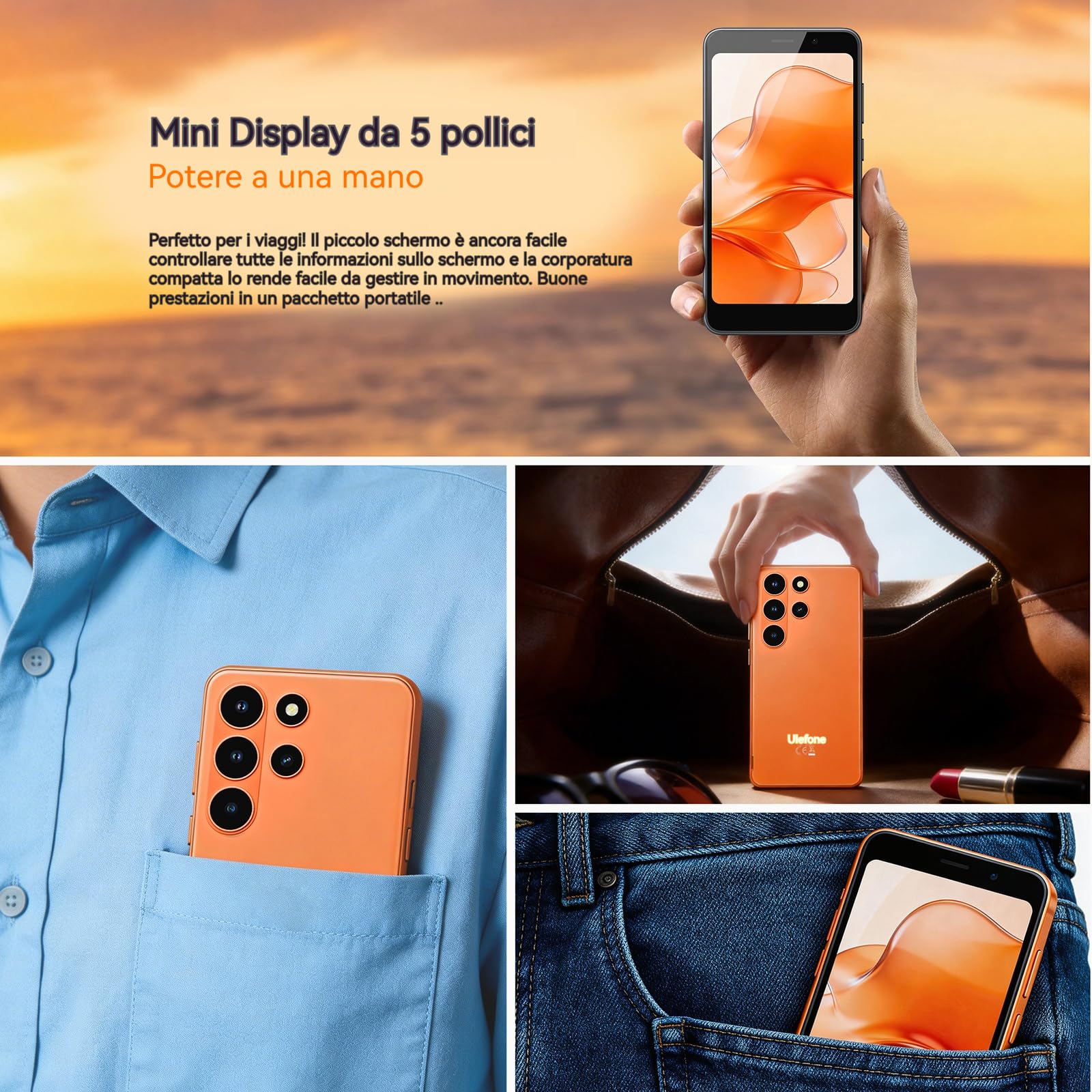Note 22 Smartphone Offerta Android 16, 20GB+32GB/2TB TF Cellulari Octa-Core, 5.0", 4G Dual SIM Telefono Cellulare Offerta, WiFi 5G/3.5mm/ Face ID/3 Slot Eer Carte/3 Anni di Garanzia