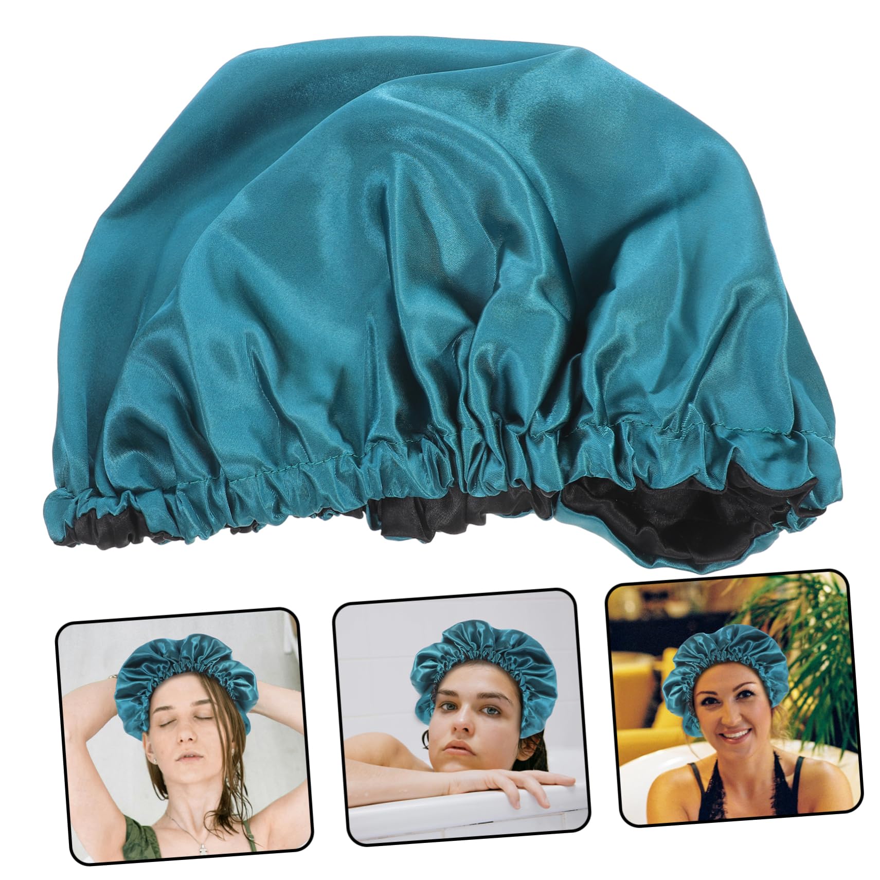 Healeved 5stücke Duschhaube Damen Elastische Wiederverwendbare Badekappe Für Frauen Stylische Haarabdeckung Aus Satin Für Haarlängen Und Dicken Universelle Passform Für Verschiedene