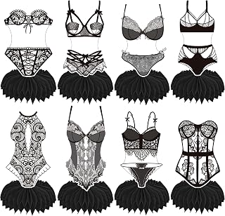Lingerie Honeycomb Centerpieces 11PCS Lingerie Shower Party Decorations Underwear Bridal Shower Table Decor Bras and Panties Centerpieces for Hen Night Party Supplies