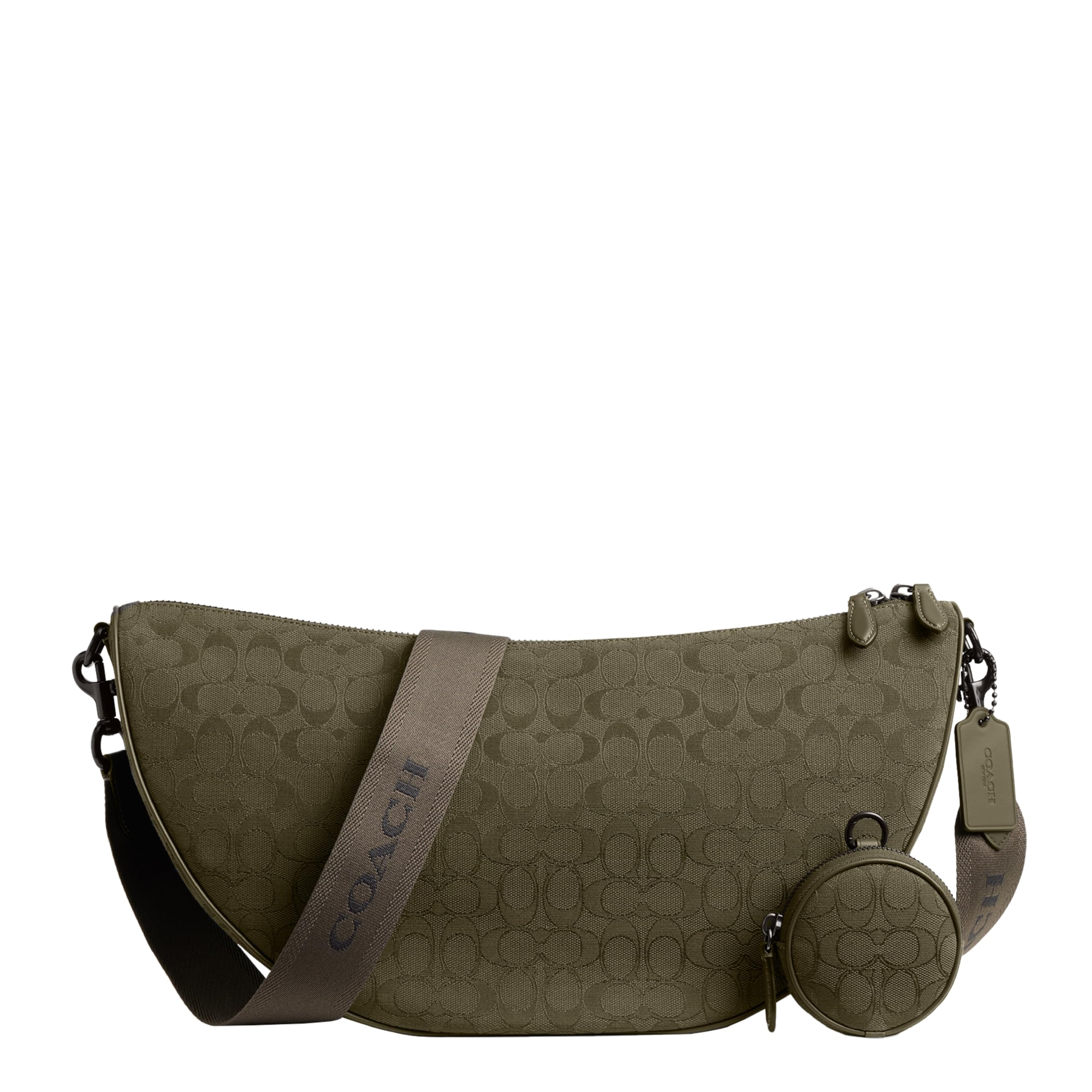 COACH mens Hall Soft Sling Bag 45 in Signature Jacquard