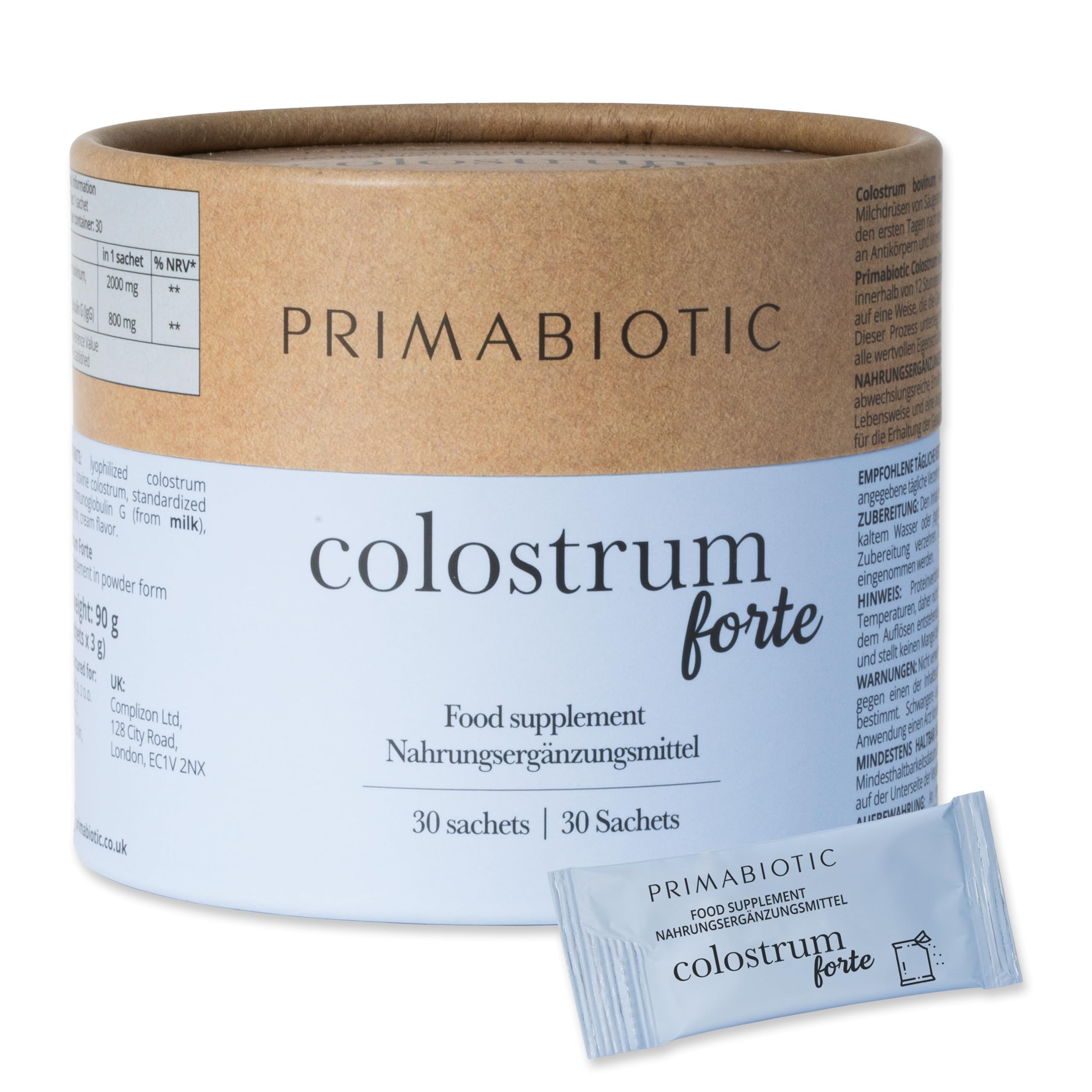 Colostrum Forte – Kolostrum mit Lactoferrin, 30 Beutel, Unterstützung für Immunsystem