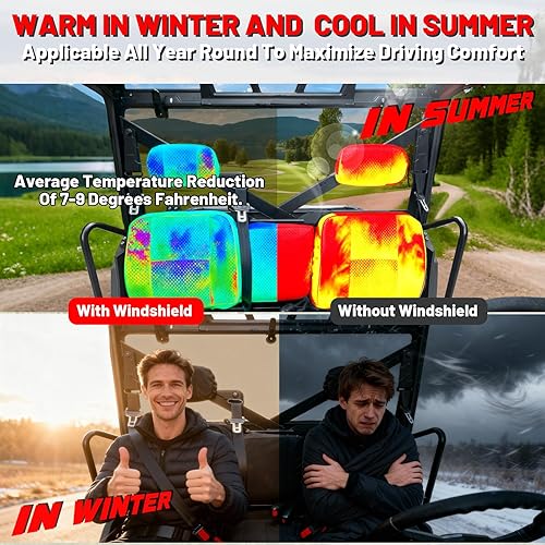 Miniatura 4 de StarknightMT Ventana Trasera Ranger 1000, Parabrisas Trasero Tintado Compatible con Polaris Ranger 1000 XP 1000 Crew 2017-2026 Ranger XP 900 Crew