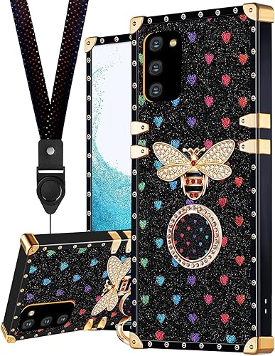 Loheckle Funda para Samsung Galaxy S20 6.2 con soporte para anillo y cordón, diseño de abejas bonitas y elegantes para Samsung Galaxy S20 6.2