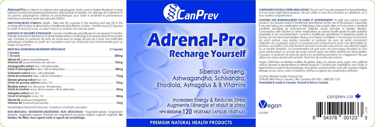 CanPrev Adrenal-Pro Recharge Yourself Vegi Capsules, 120 Count