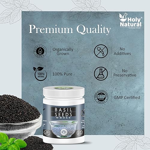 Miniatura 6 de Semillas de albahaca  16 onzas1 libras I Semillas de albahaca comestibles, SabjaTukmariaFalooda Seeds I Rich in Fiber I Actúan como refrigerante