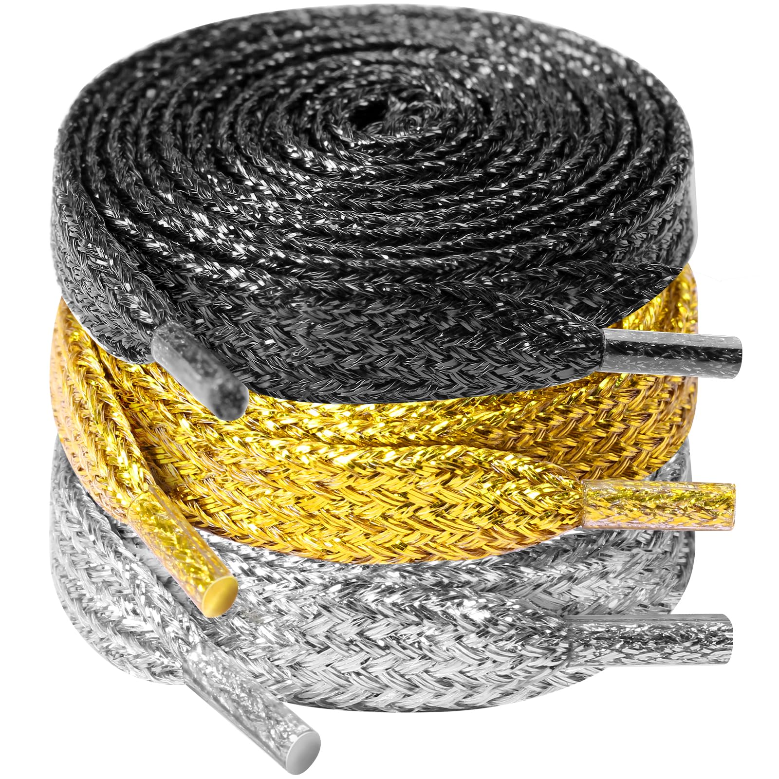 3 Pair Flat Shoe laces, 5/16" Wide Shoelaces