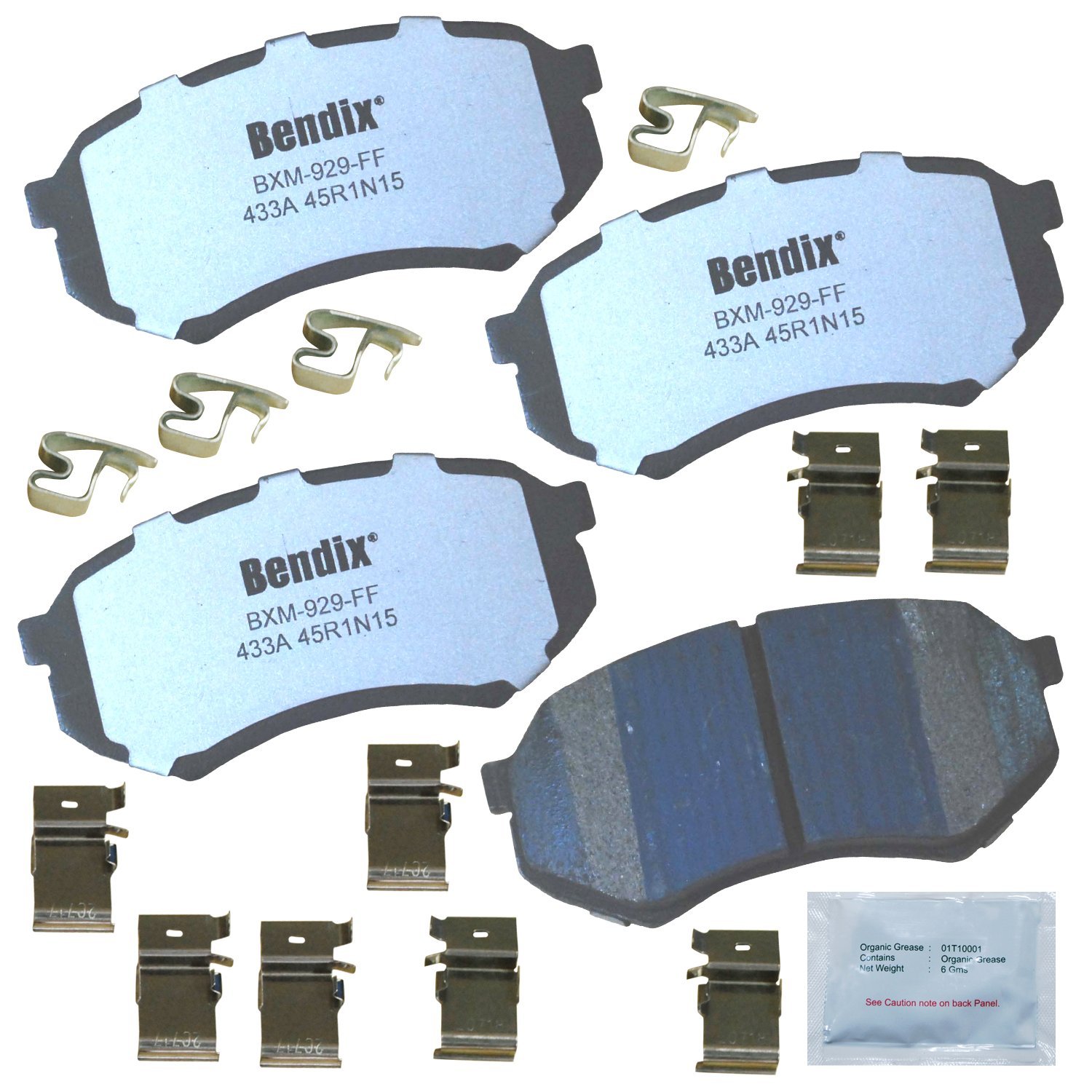 Bendix Fleet Metlok MKD433AFM Brake Pads for Mitsubishi Fuso FE 1995-1990, FE-HD 1999-1996, FE-HD 2002, Toyota Tacoma 2004-1995