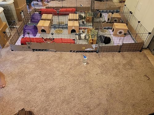 Miniatura 7 de LANGXUN DIY Small Animal Playpen Pet Playpen Rabbit Cage Guinea Pig Cages Puppy Playpen Kitten Playpen  Indoor  Outdoor Portable Metal Wire Yard