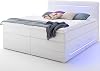 Wonello Montana box spring bed with LED lighting – cozy LED bed with mattress and topper available in various sizes and colors – optionally with bed box