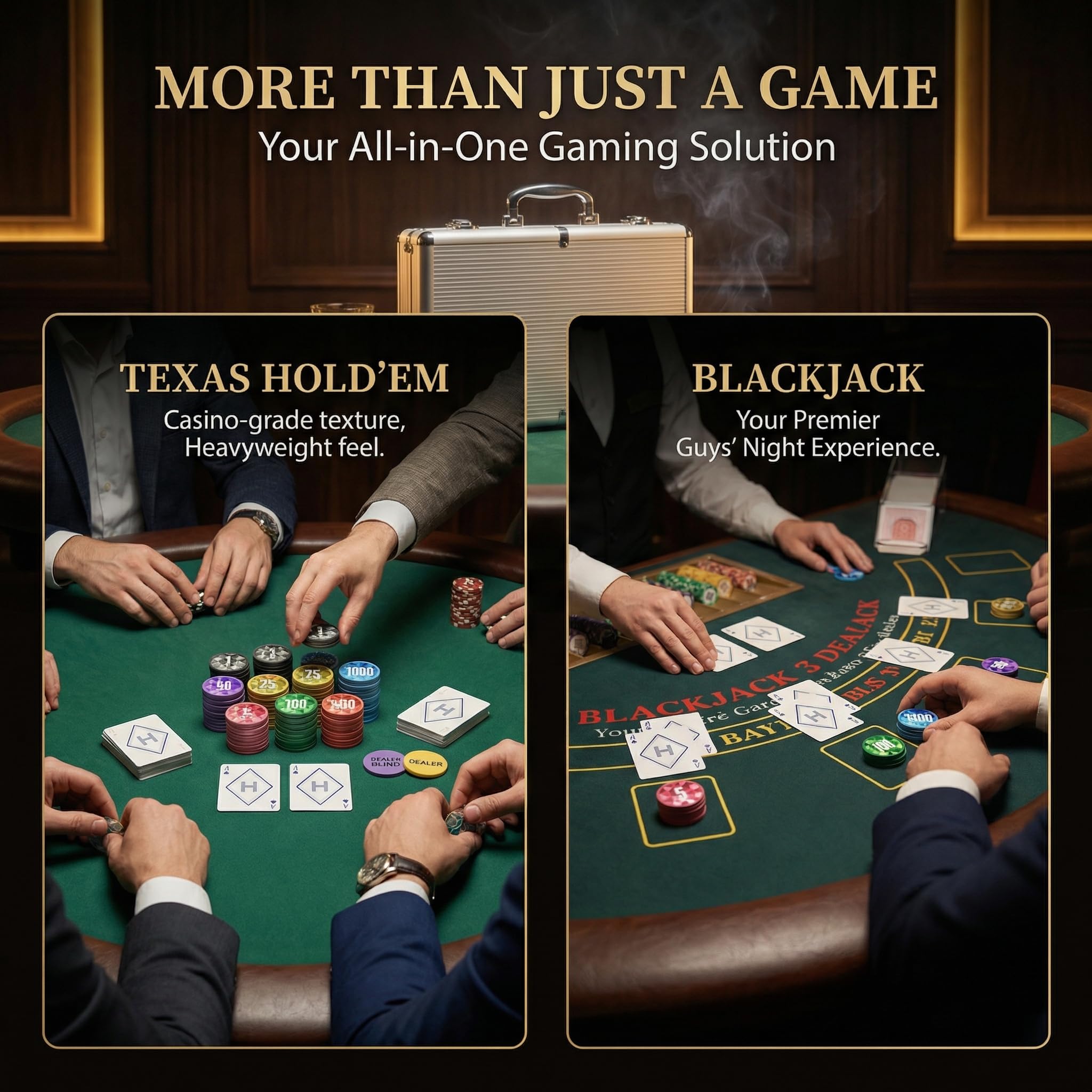 HEITOK Zestaw Pokerowy 100 Żetonów 11,5g Texas Holdem Walizka