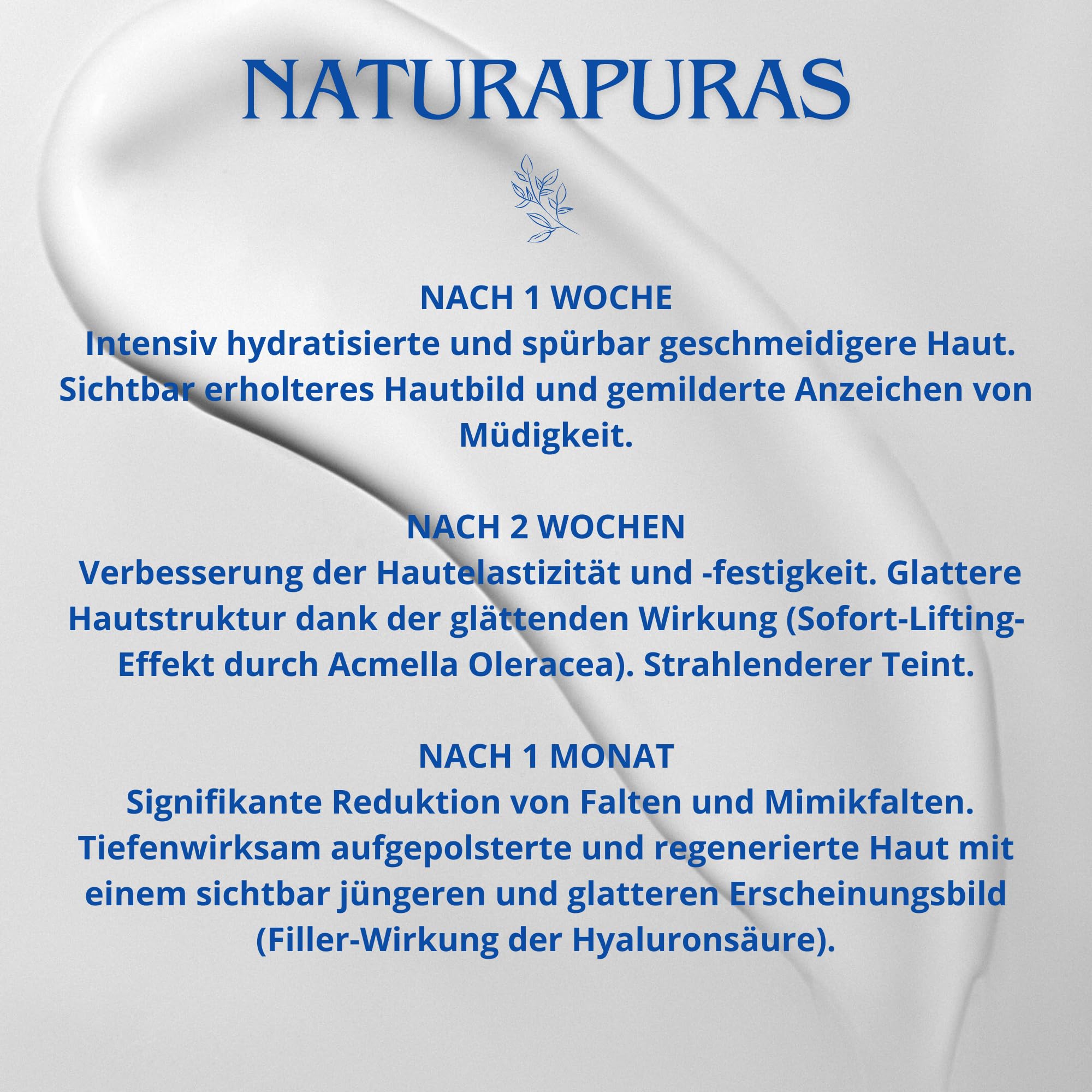 Antifalten-Gesichtscreme mit EXTRA STARKEM Filler- und Sofort-Lifting-Effekt – 3-fache Hyaluronsäure, Acmella Oleracea, Gelée Royale und Koffein – Aufgepolsterte und glatte Haut – NaturaPuras 50 ml