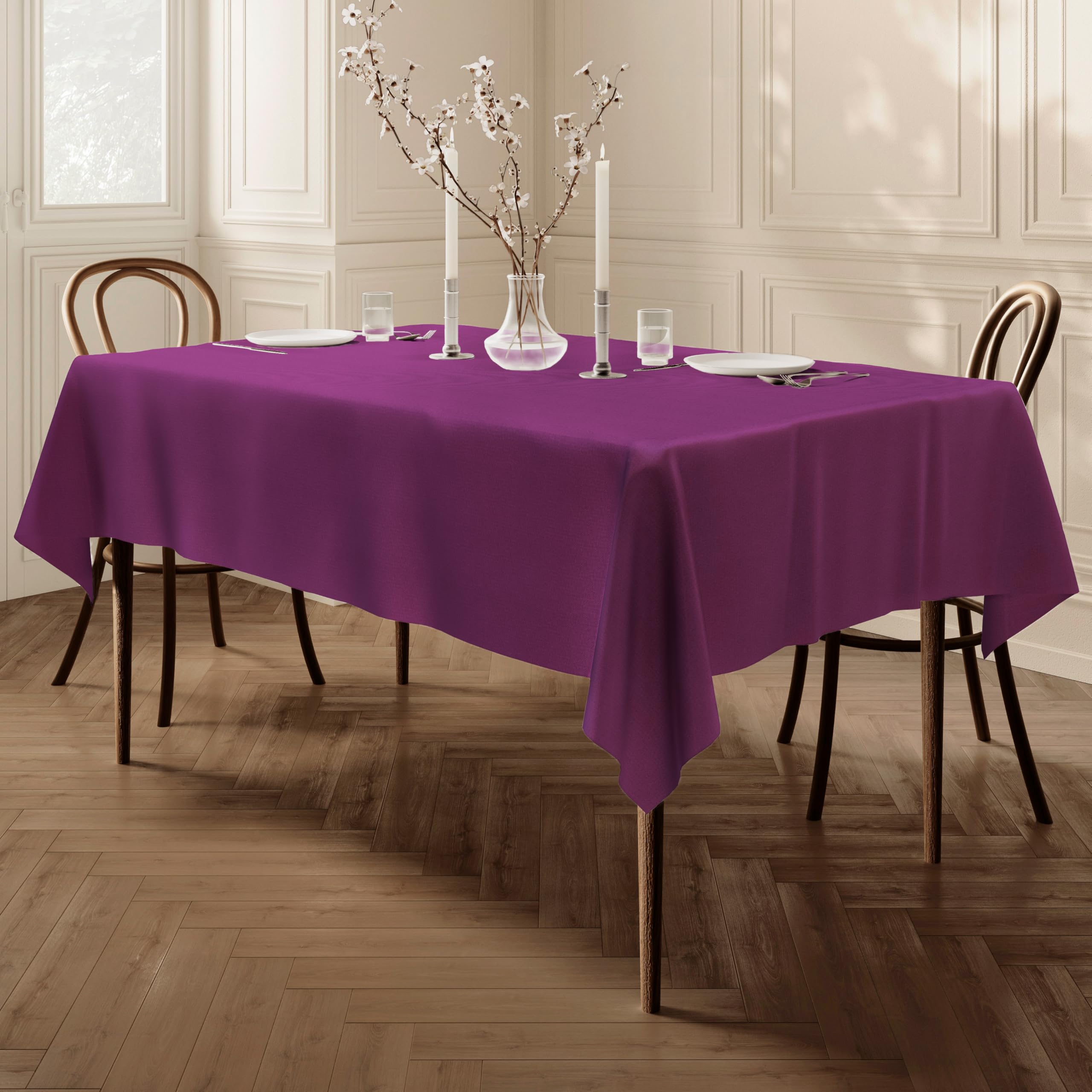 Home Direct Violet Extra Large Rectangular Fabric Tablecloth Table Cover 150X250cm 59"X98"