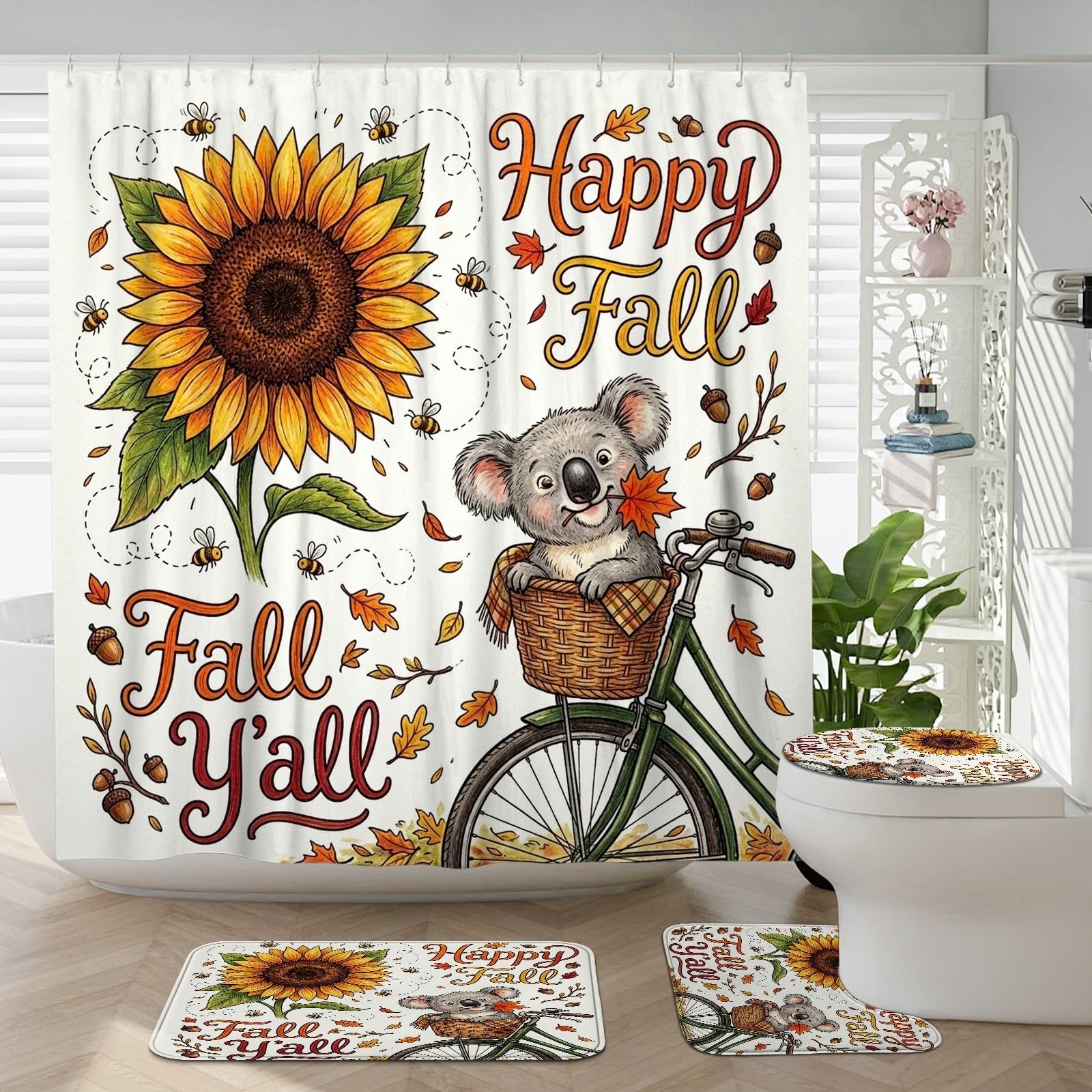Accessoires de salle de bain Koala avec tapis antidérapant pour éviter les glissades