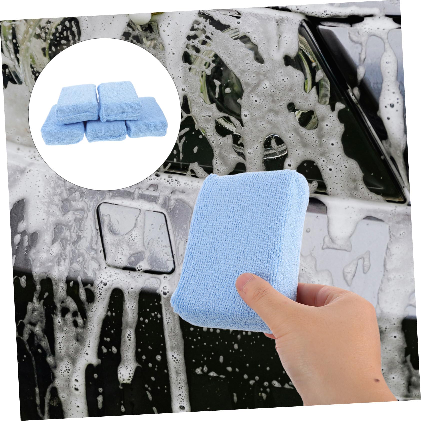 10piezas Almohadillas Rectangulares para Aplicar Cera Coches Limpieza y Encerado de Pulidora para Detallar el Interior del Vehículo