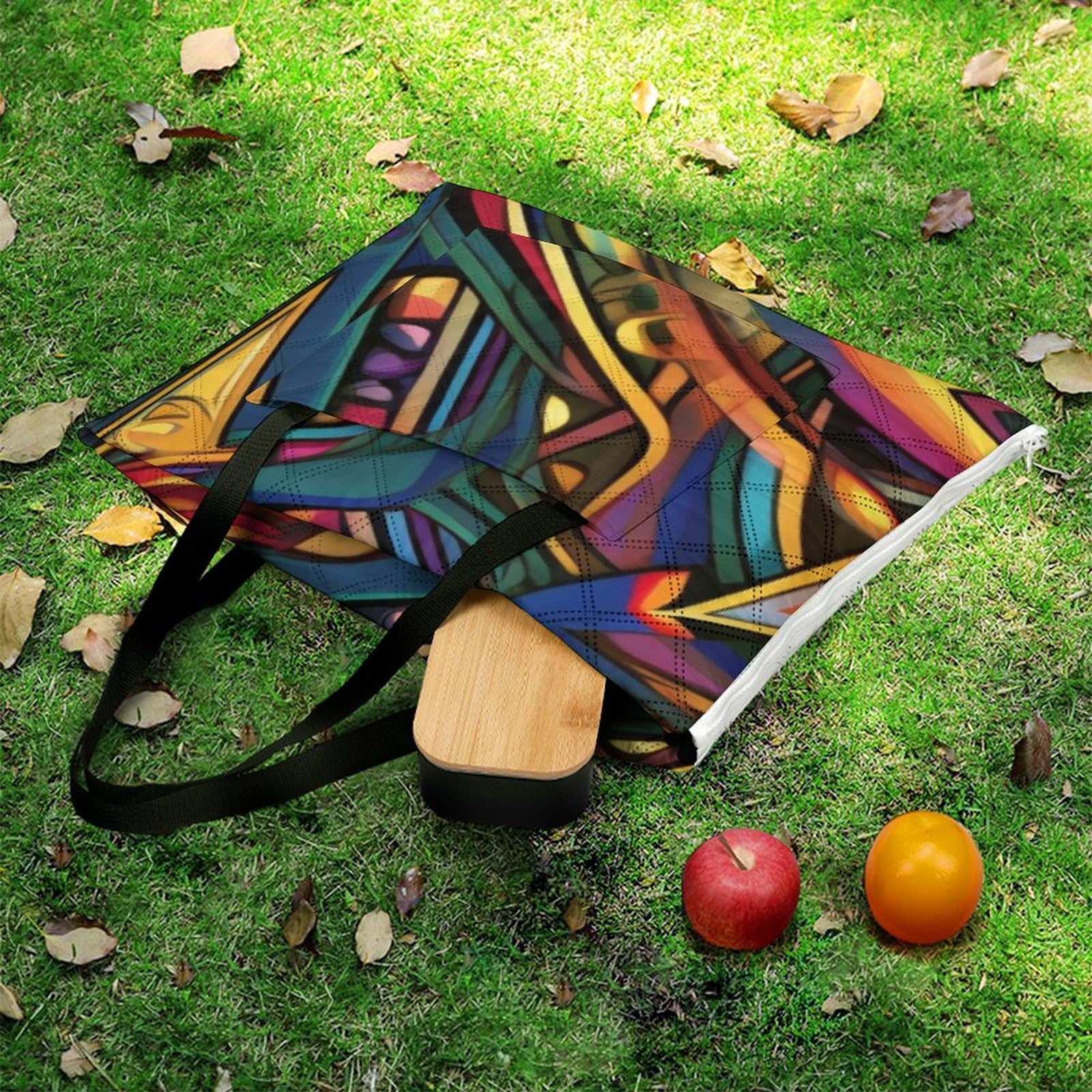 3D Impression Bohème Couverture Pique Nique Art Tapis Pique Nique Nappe Picnic Couverture De Pique-Nique pour Camping, Parc, Jardin 148x148cm