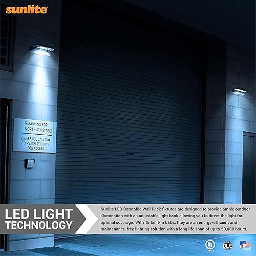 Miniatura 5 de Sunlite 97087 - Paquete de pared giratorio LED para exteriores 40 vatios 5720 lúmenes luz diurna de 5000 K 70 CRI UL y DLC negro para uso