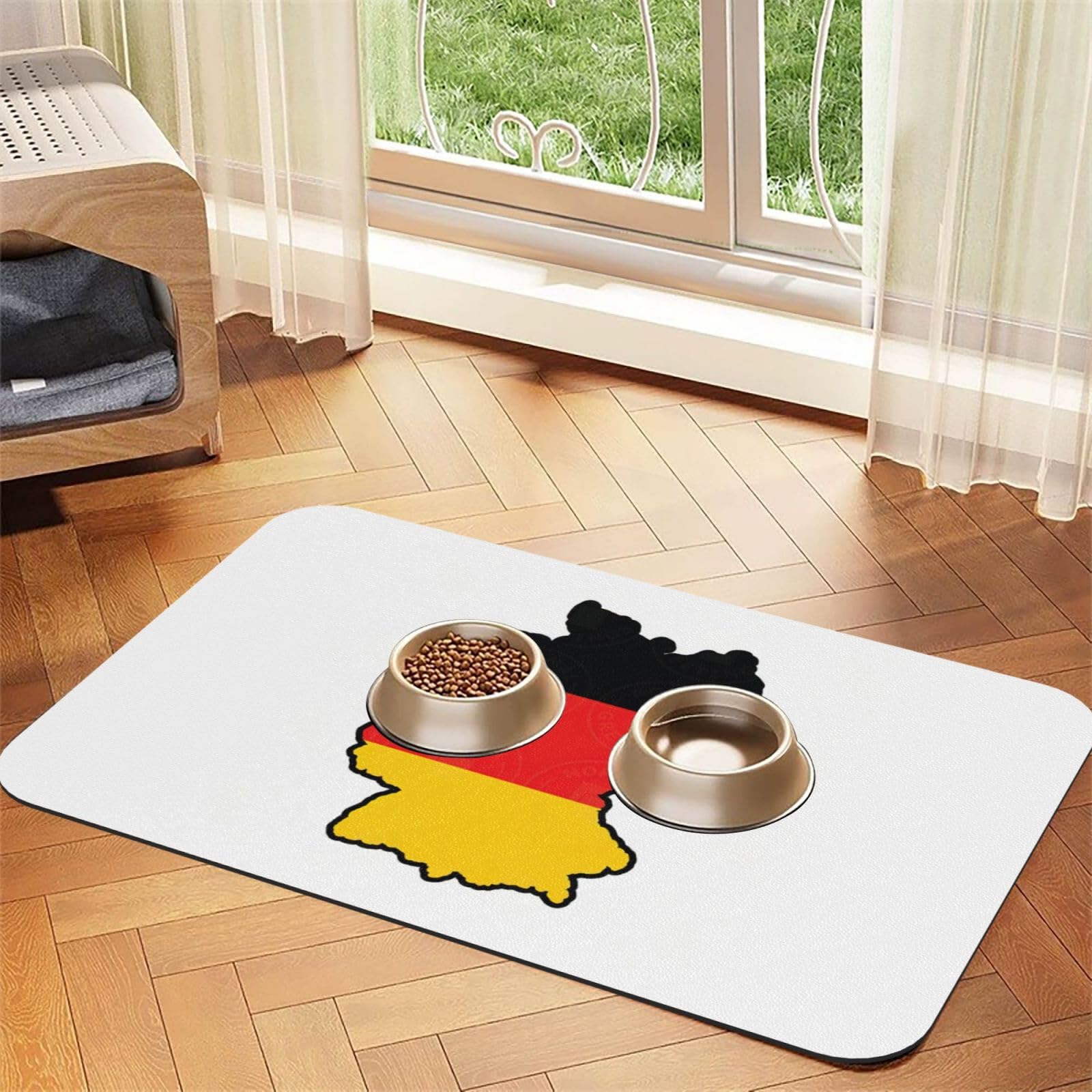 Tapis de propreté animaux motif drapeau allemand en cuir PU haut de gamme