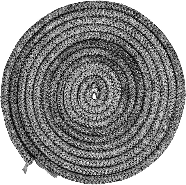 10mm x 4m Stove Rope, Wood Stove Door Gasket Fiberglass Rope Seal Wood Stove Rope Seal Replacement, Gasket for Wood Burning Stoves