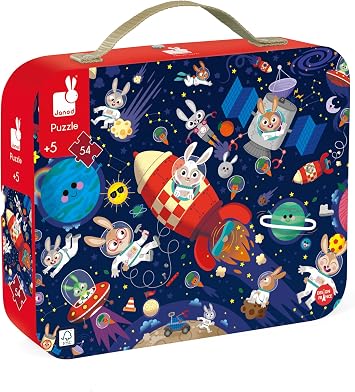 Janod - Childrens Jigsaw Puzzle - Rocket Rabbits - 54 Pieces