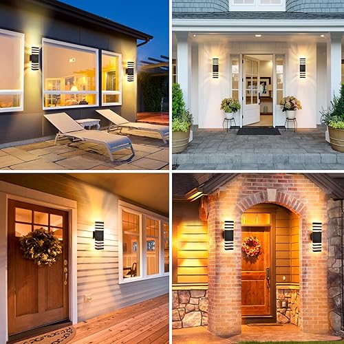 Miniatura 6 de Lámpara de pared al aire libre del anochecer al amanecer, luces de porche arriba y abajo, montaje en pared al aire libre, lámpara exterior