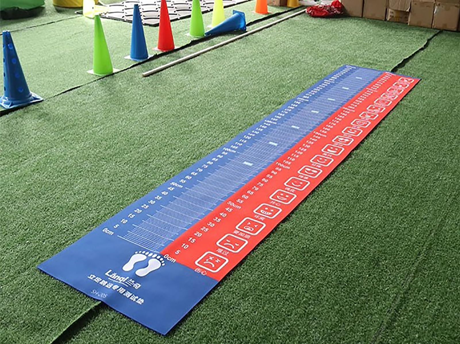 Maty do sprzętu do ćwiczeń do szkoły domowej, fizyczna mata testowa do skoku w dal o wymiarach 11,5 x 3 stopy dla sportowców sportowych, skakanka do jogi