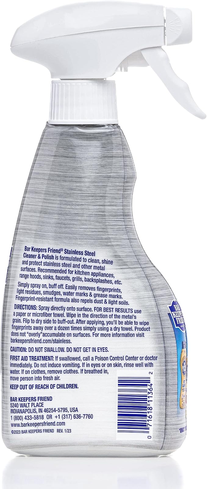 Limpiador y Pulidor de Acero Inoxidable Bar Keepers Friend 16 oz Kit 2 piezas miniatura 7