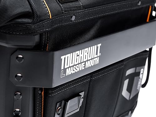 Miniatura 8 de ToughBuilt - Bolsa de herramientas de boca masiva de 16 pulgadas, bolsa de herramientas de gran apertura resistente con estructura de cuerpo duro,