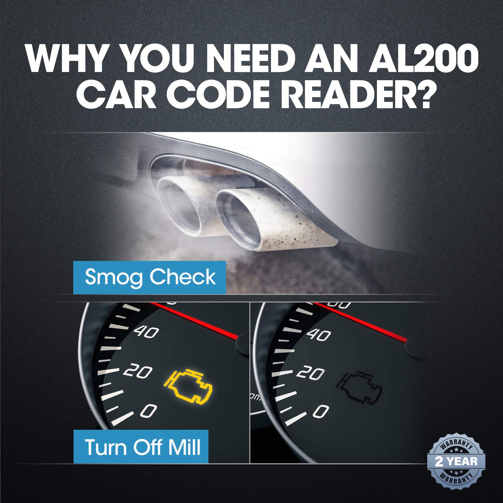 OBD2 Scanner TOPDON AL200 Car Code Reader, Auto Check Engine