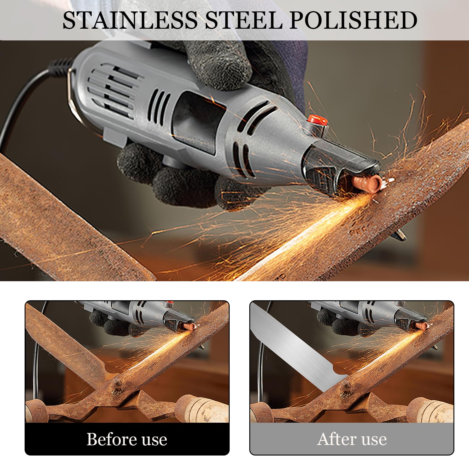 42 Pezzi Accessori per Mole in Ossido di Alluminio, Punte Pietra Abrasiva con Gambo da 3 mm, 3 Stili Punte Abrasive per Trapano Rettifica Lucidatura Mole per Utensili Rotanti, Lucidatura e Sbavatura