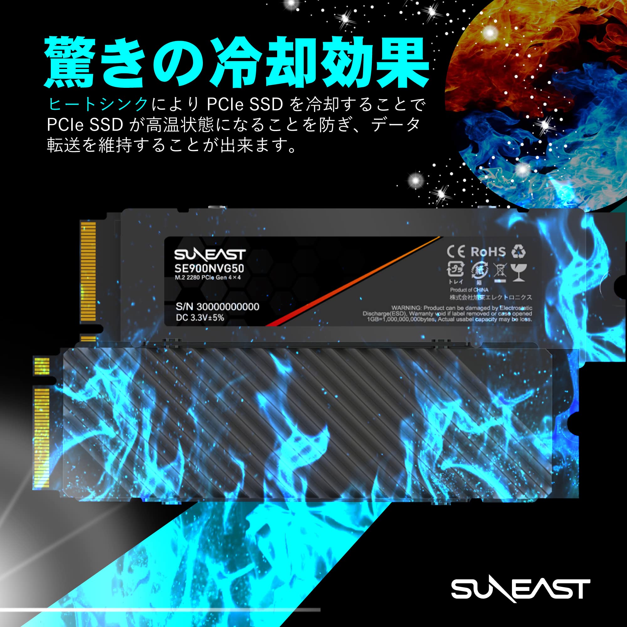 Amazon | SUNEAST 2TB NVMe SSD PCIe Gen 4.0×4 (最大読込: 5,000MB/s 