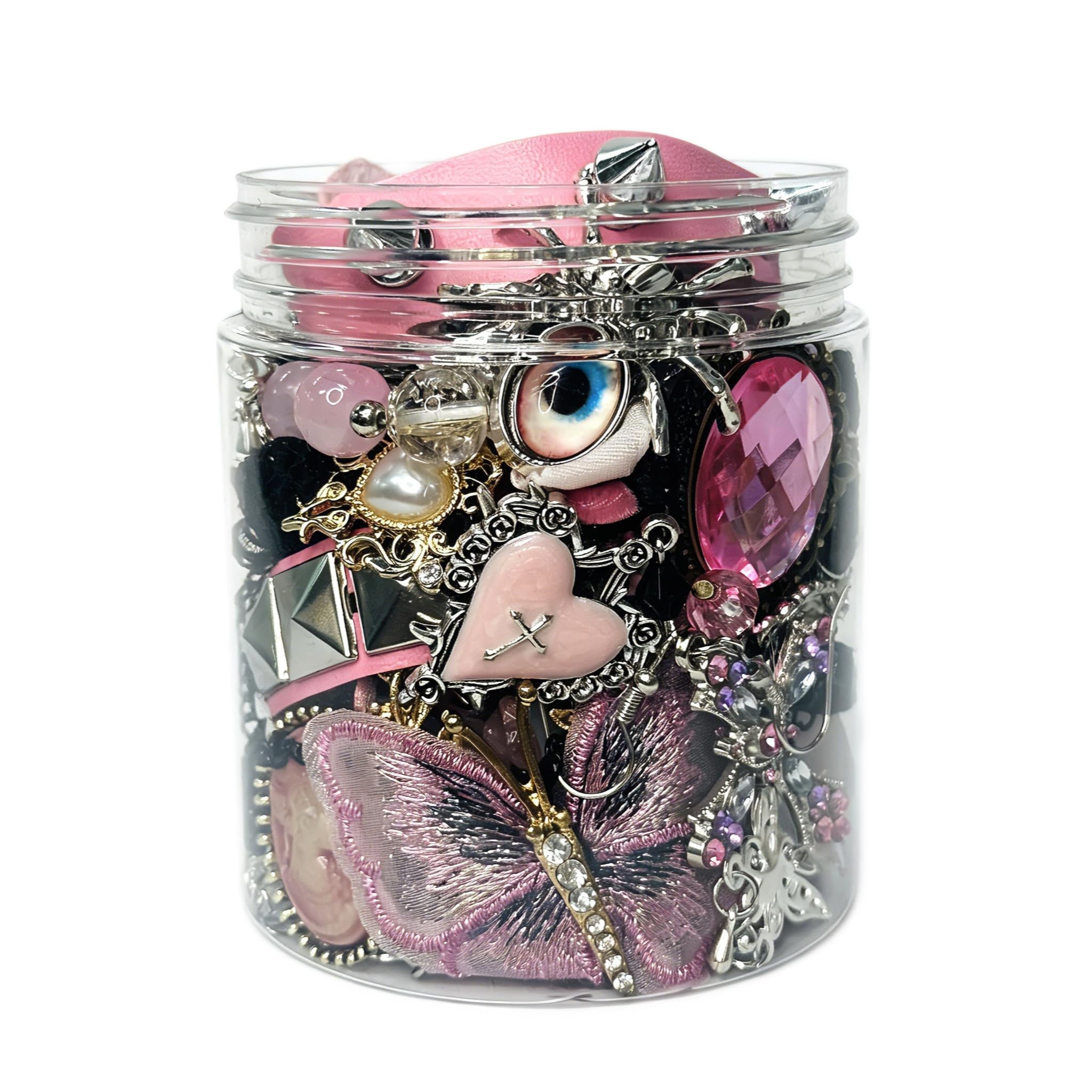 Mystery Jewelry Jar for Women, Gothic Witchy Vintage Jewelry Gift Set(Goth Boho Mixed Punk Everyday Necklaces,Earrings, Rings,Bracelets/Bangles),Unique Alternative Fashion Romantic Cute Present for Her