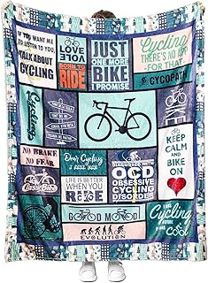 Soft Bicycle Cycling Blanket for Couch Bed Cozy Fleece Flannel Bike Cycling Throw Blanket for Kids Adults Cycling Gifts for Men and Women 50' x 60' (Bike 02)
