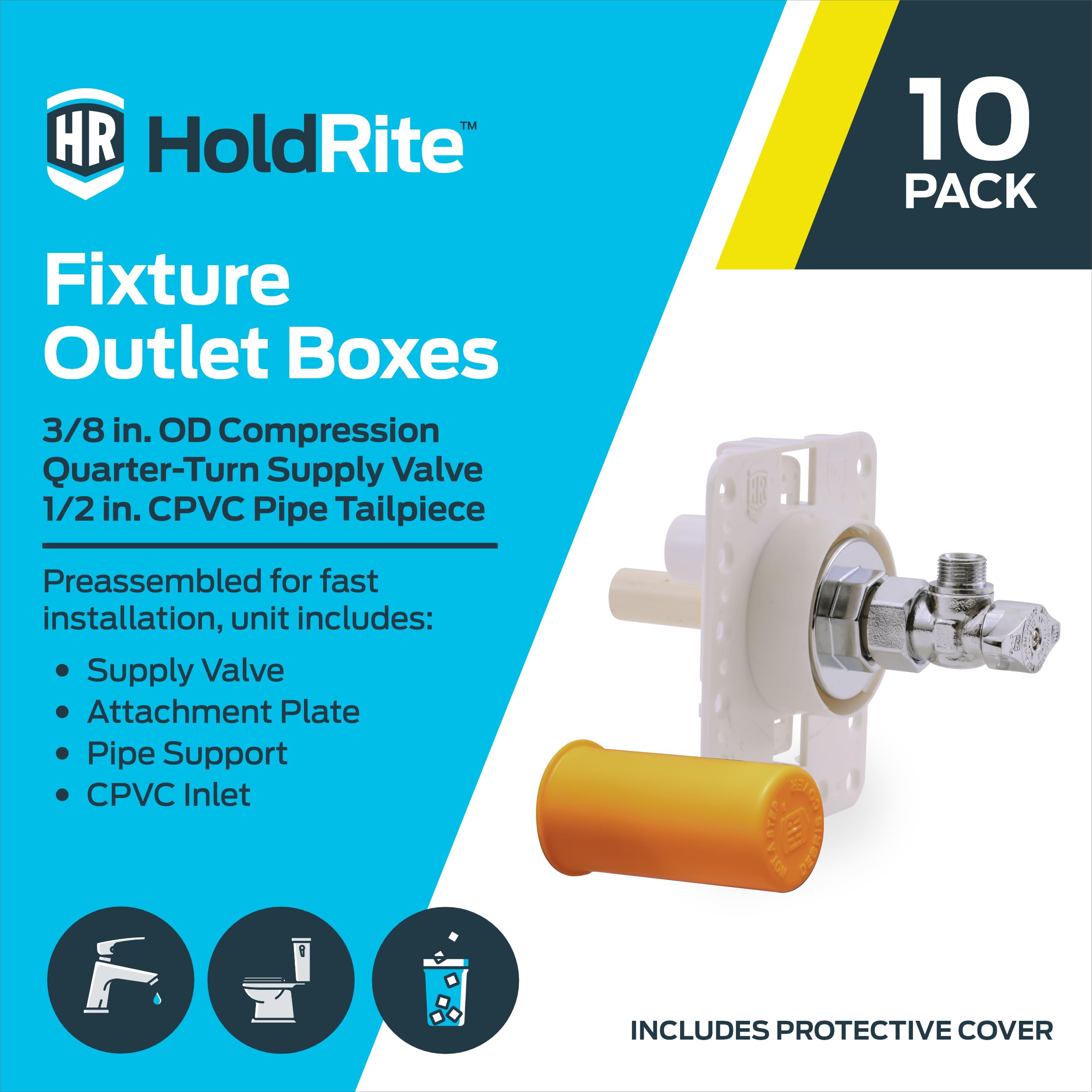 Holdrite HR-F-C-1 - Cajas de fijación, color blanco