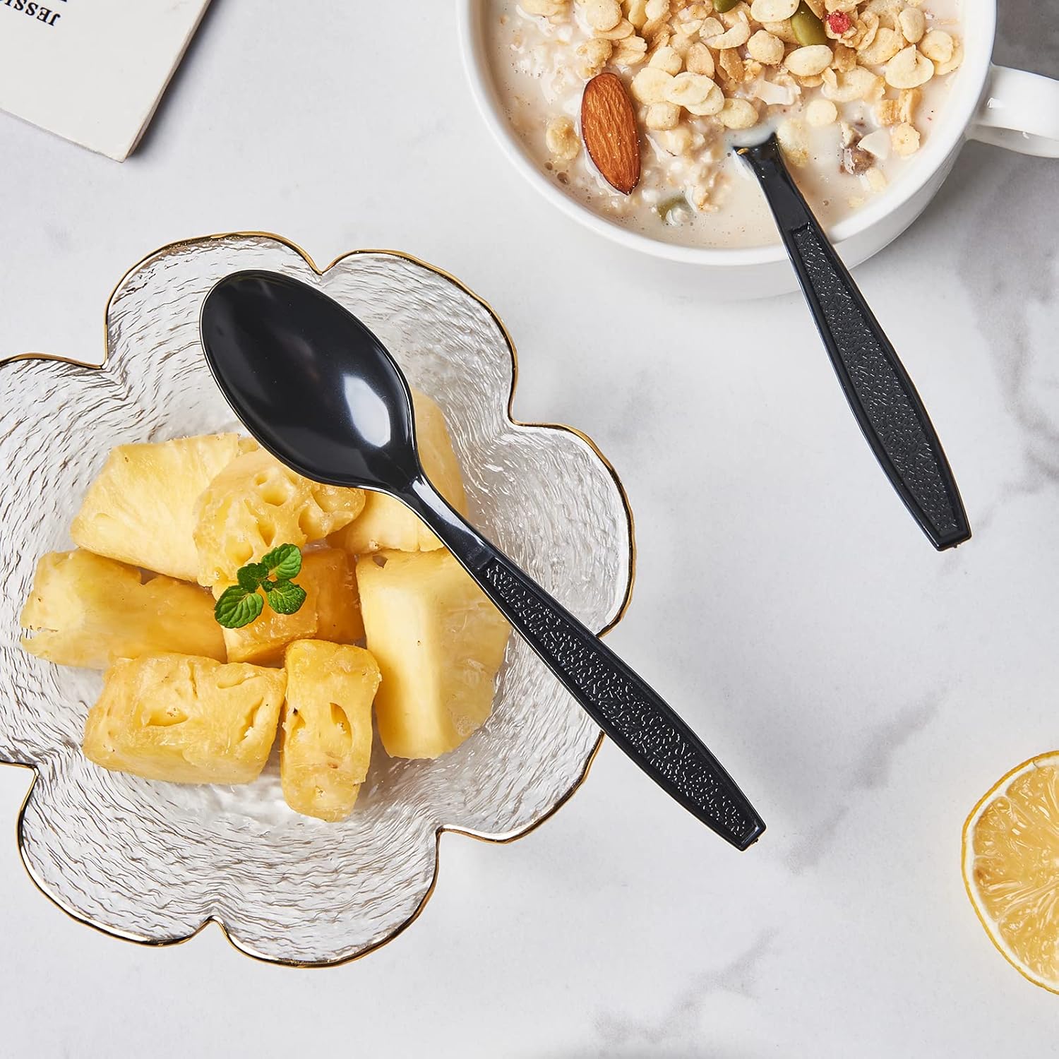 CIAO! Heavy Weight Polystyrene Disposable Teaspoon Black (Case of 1,000)