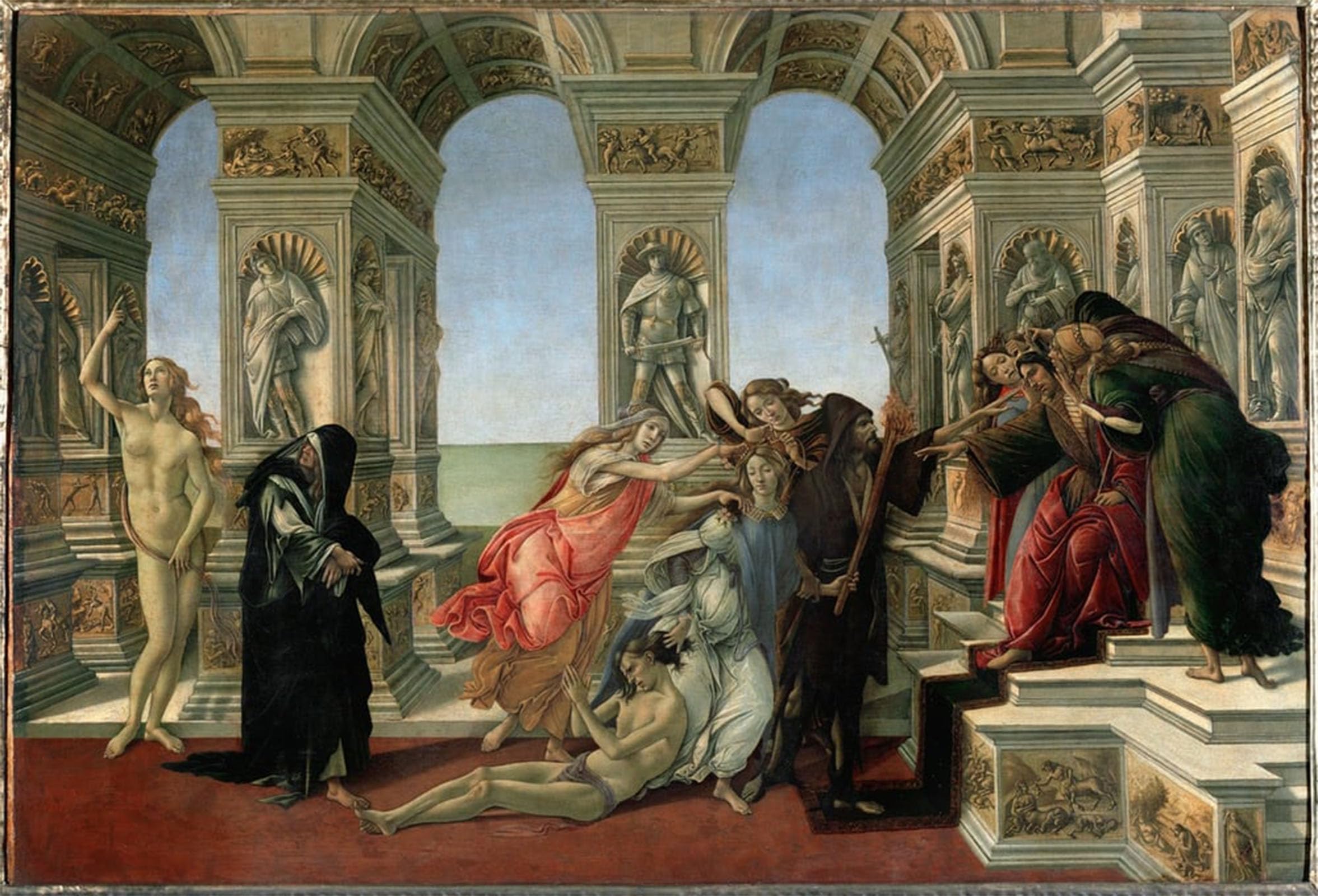 SERENDIPITP Vintage Picture Print on Canvas Wall Art Poster The slander of apelles by Sandro Botticelli Artwork Print Poster for Wall Decor 60x90cm