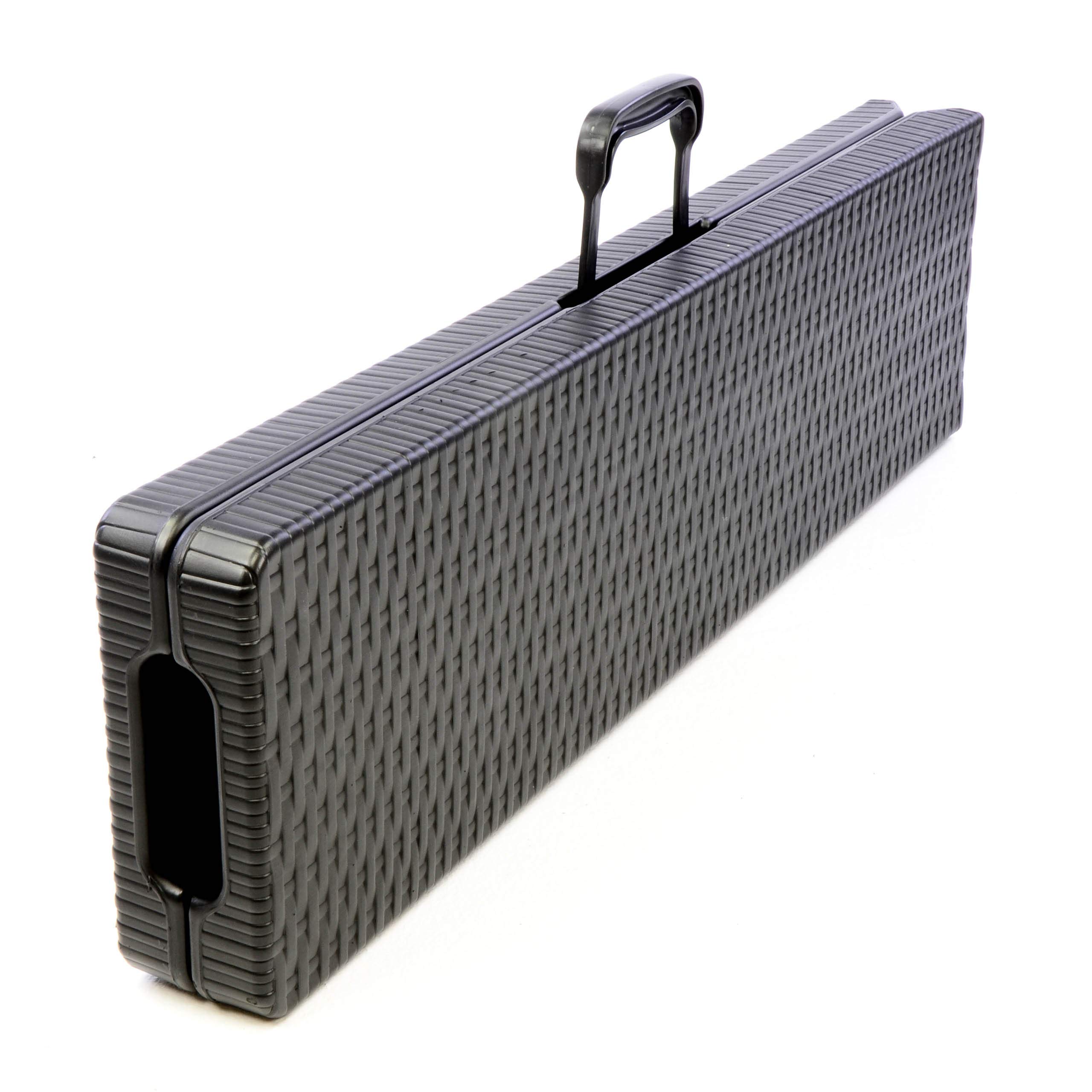 Bierzelt-Garnitur klappbar schwarz Rattan-Optik 180 cm 1 Tisch 2 Bänke