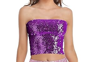 Women's Sparkly Mermaid Crop Top: Shimmering Glamour for Parties and Clubbing