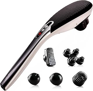 Oliver James Cordless Deep Tissue Massager - Handheld Massager with 5 Massage Head Attachments - Back Massager, Foot Massager, Leg Massager, Neck Massager, Shoulder Massager - Electric Massager