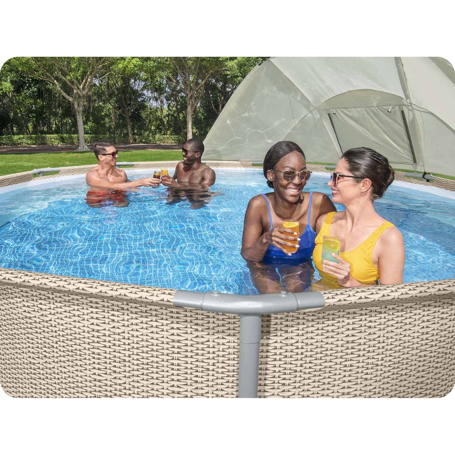 Bestway Auvent de piscine hors sol Blanc