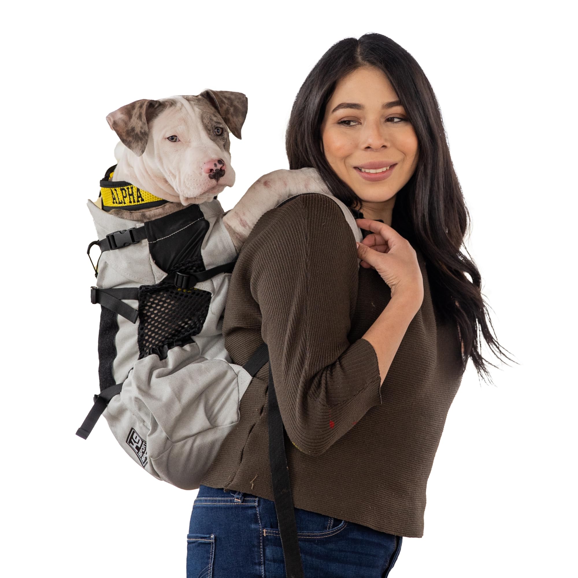 K9 Sport Sack | Dog Carrier Backpack for Small and Medium Pets | Front Facing Adjustable Dog Backpack Carrier | Fully Ventilated | Veterinarian Approved (Large, Air - Charcoal Grey)